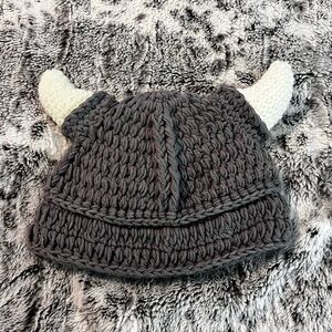 Gray Viking Knit Hat